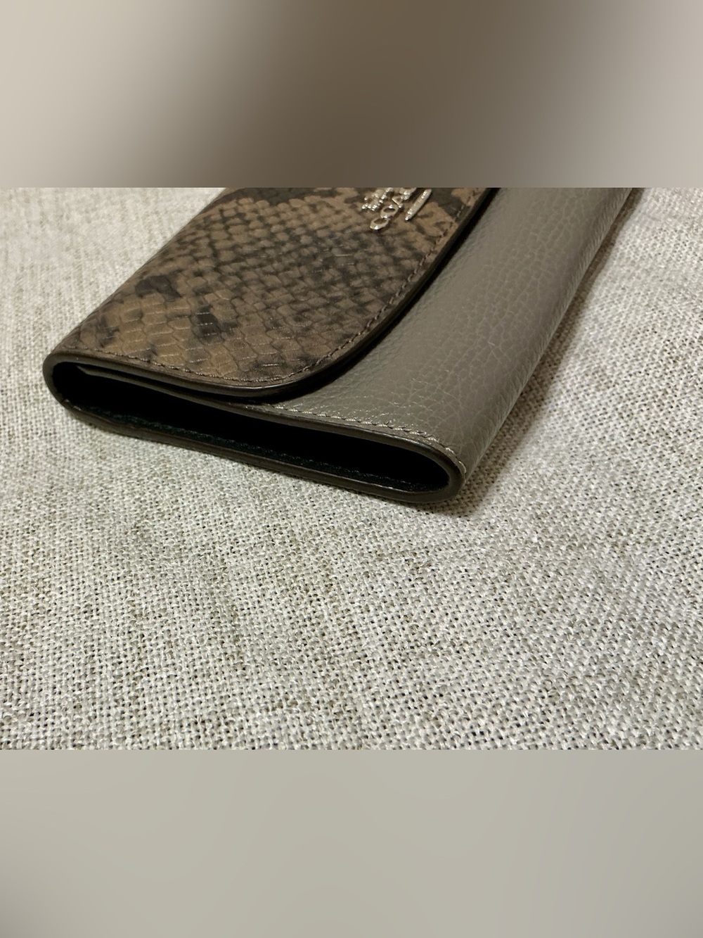 Coach Brown Snake-Print Leather Wallet - Picture 6 of 7